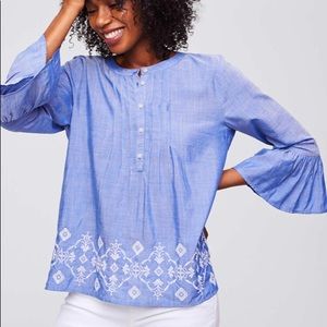 Chambray Loft Tunic with embroidery